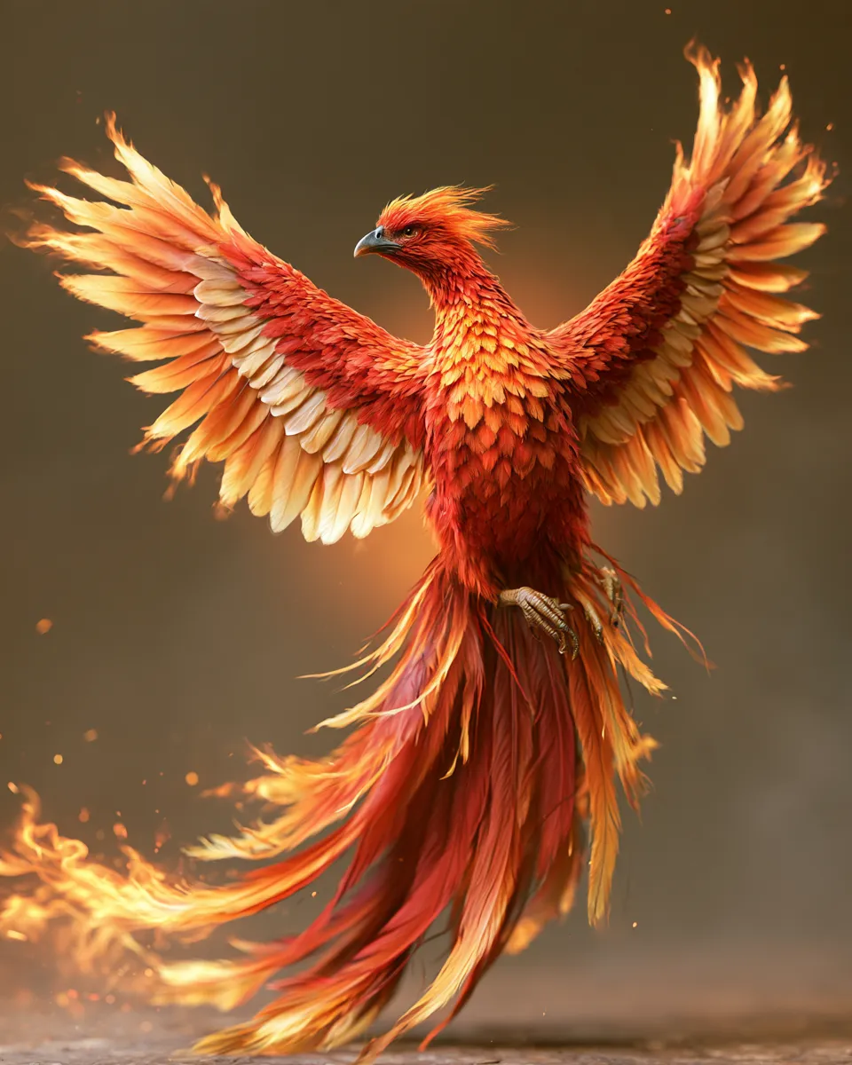 Fénix con las alas abiertas